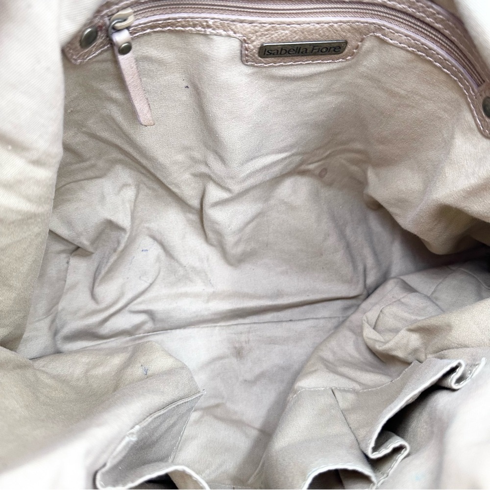 Isabella Fiore Leather Gold Hobo Shoulder Bag - Picture 13 of 16